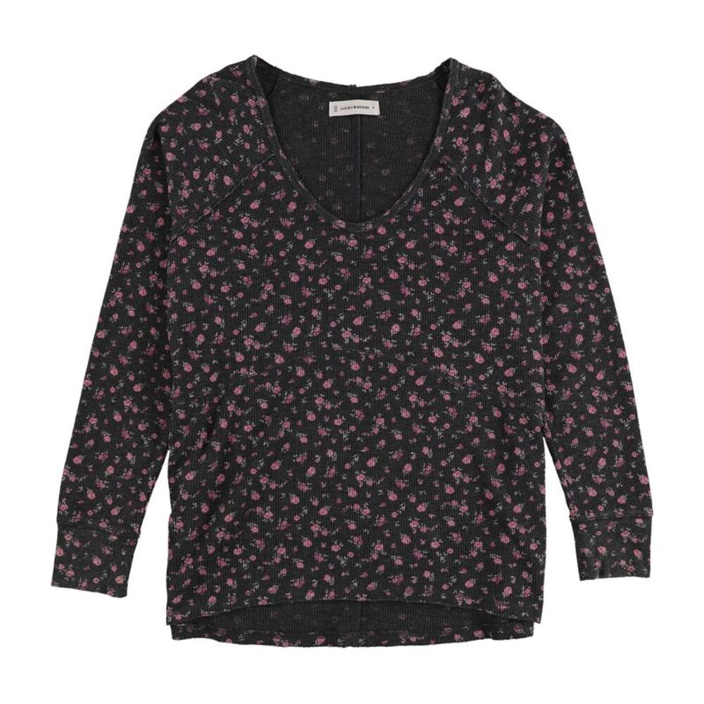 Lucky Brand Womens Floral Print Basic T-Shirt, NWT